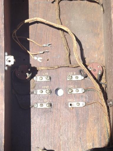 antique oak wall telephone ringer box for restoration 1913 patent date