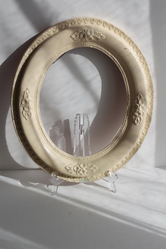 white oval vintage frame