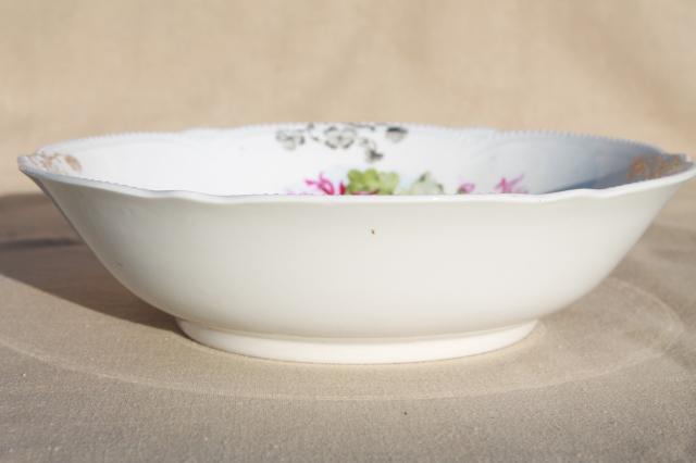 antique painted china bowls, collection of early 1900s vintage dishes w/ pretty florals