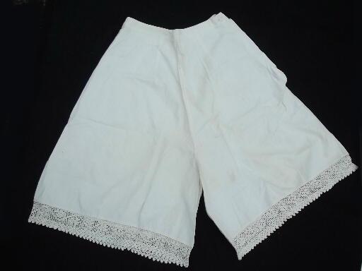 antique petticoat and drawers and whitework long apron, vintage whites