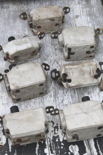 antique push button light switches, lot of 7 architectural light switches w/mother of pearl