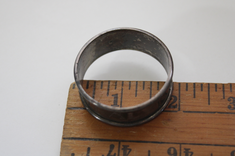 antique sterling silver napkin ring engraved name Geralyn, deco vintage