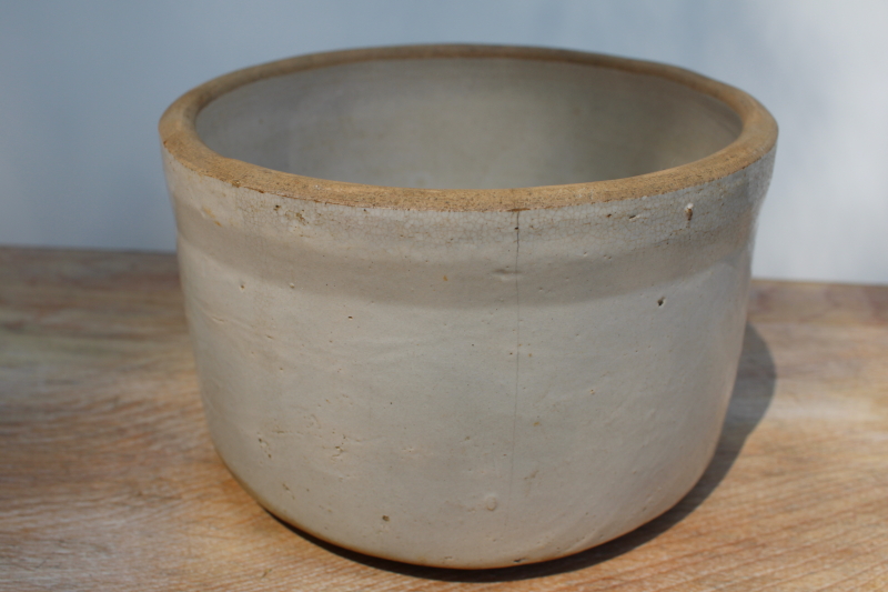 antique stoneware crock, small old butter crock bowl early 1900s vintage