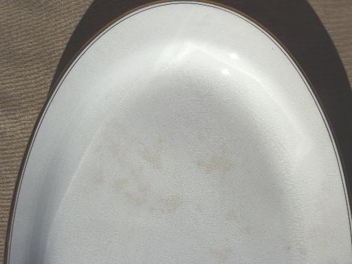 antique turkey platters, Homer Laughlin gold wedding band white china