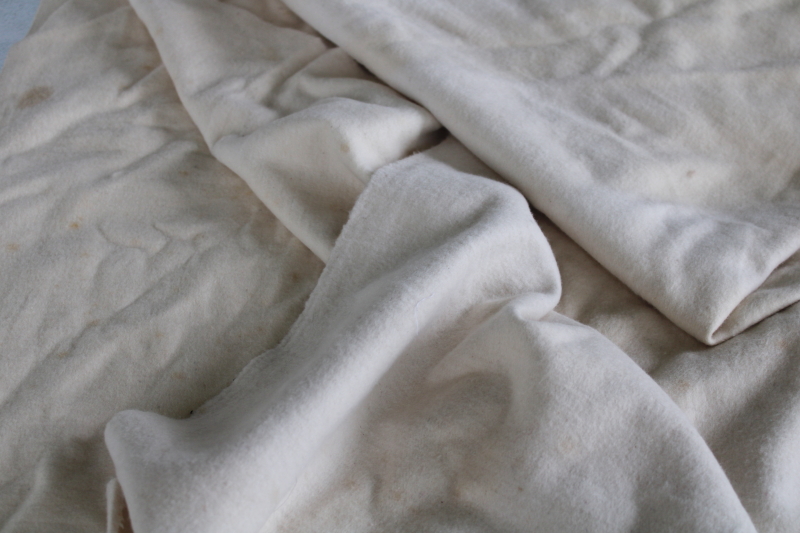 antique unbleached cotton fabric for vintage primitive sewing, heavy brushed double sided flannel