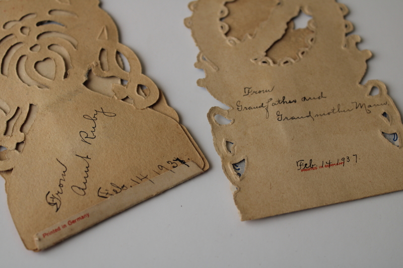 antique valentines lot most Germany, fancy ornate vintage valentine cards