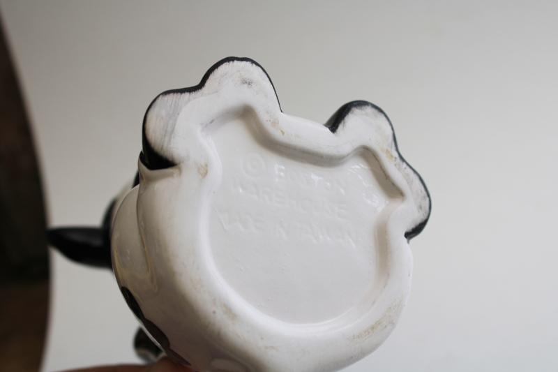 antique vintage German china cow creamer, figural anthropomorphic cream pitcher