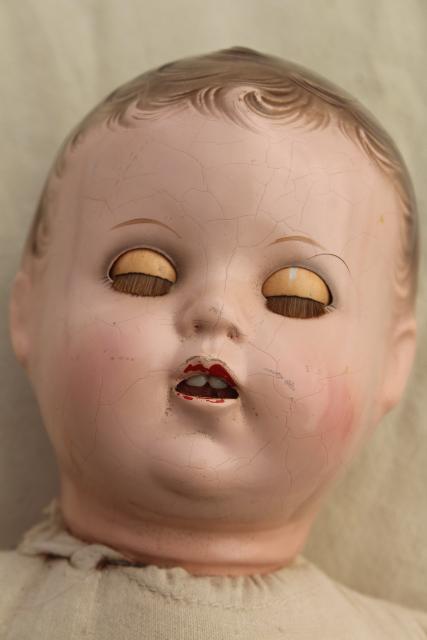 antique vintage Ideal baby doll, sleep eyes, open mouth w/ two teeth