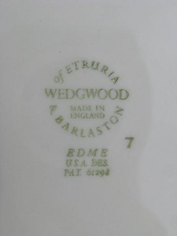 antique vintage Wedgwood Edme plain creamware china salad plates