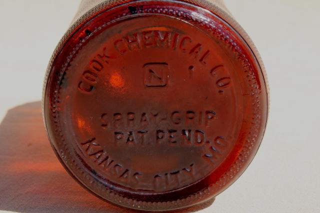 antique vintage amber glass poison bottle, Real Kill embossed quart jar