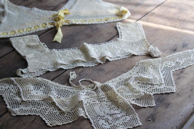 antique vintage camisole lace & lacy collars, Victorian Edwardian era trim for underwear & dresses