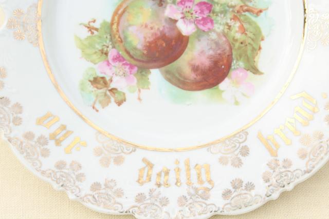 antique vintage china plate Give Us This Day Our Daily Bread grateful prayer