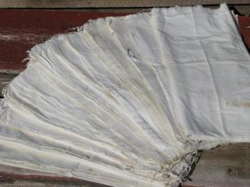 antique vintage cotton flour sacks, lot primitive old feedsack fabric
