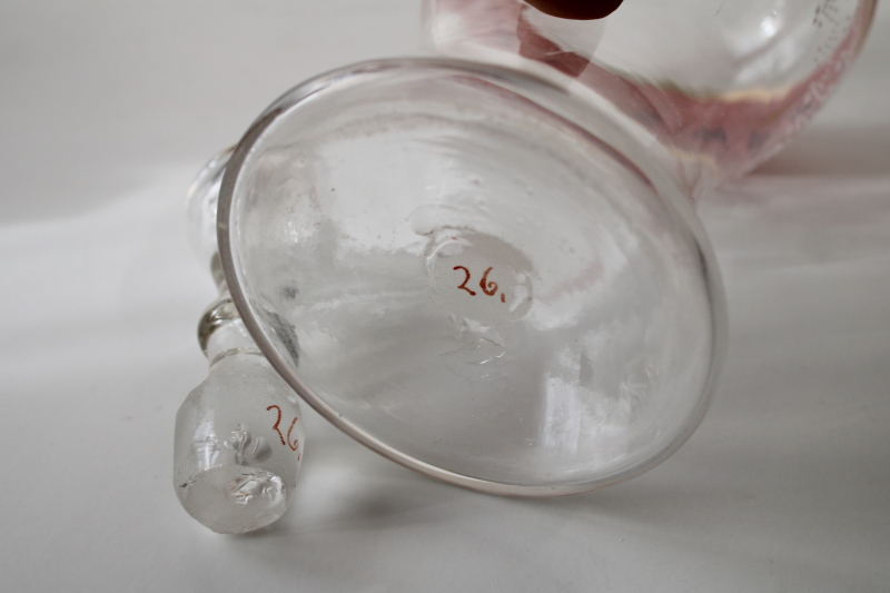 antique vintage hand blown glass decanter bottle w/ stopper, Victorian