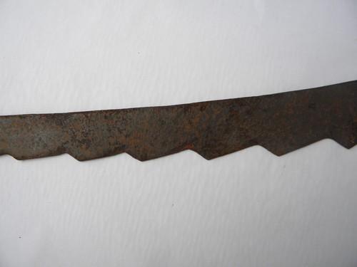 antique vintage hand forged hay knife, primitive farm tool