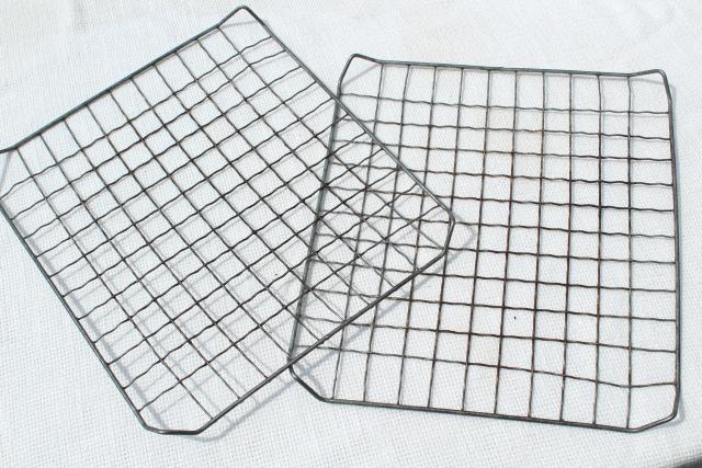 antique vintage kitchenware, old crimped wire cooling racks for pies or other baking
