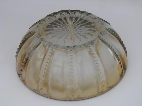 antique vintage pressed glass carnival luster glass pitcher, bowl