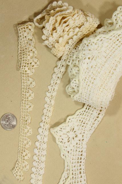 antique vintage sewing trims lace edgings, handmade crochet, tatting, knitted lace