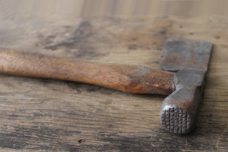 antique vintage shingling hatchet for splitting wood shakes roofing