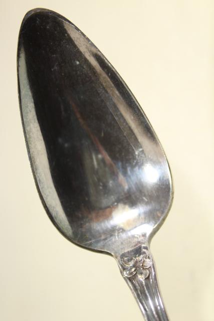 antique vintage silver fruit spoons, Wm Rogers & Son orange blossom pattern teaspoons