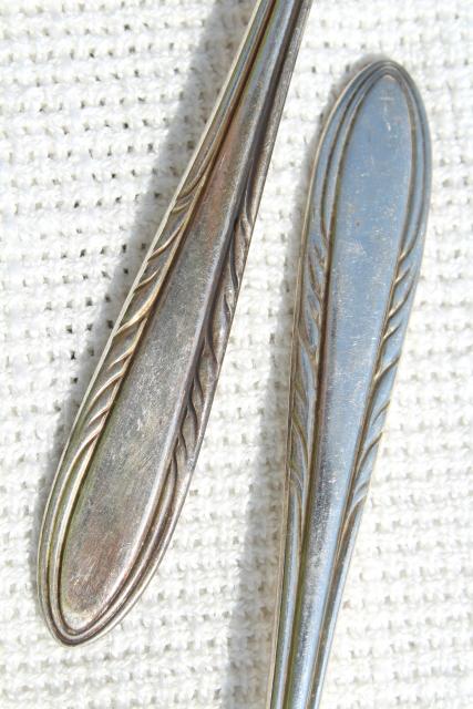 antique vintage silver olive forks, Viceroy silverplate set of 6 tiny forks