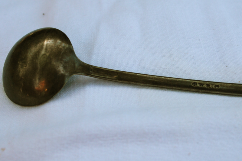 antique vintage silver plate stirrer spoon, long handled spoon w/ 1909 patent date