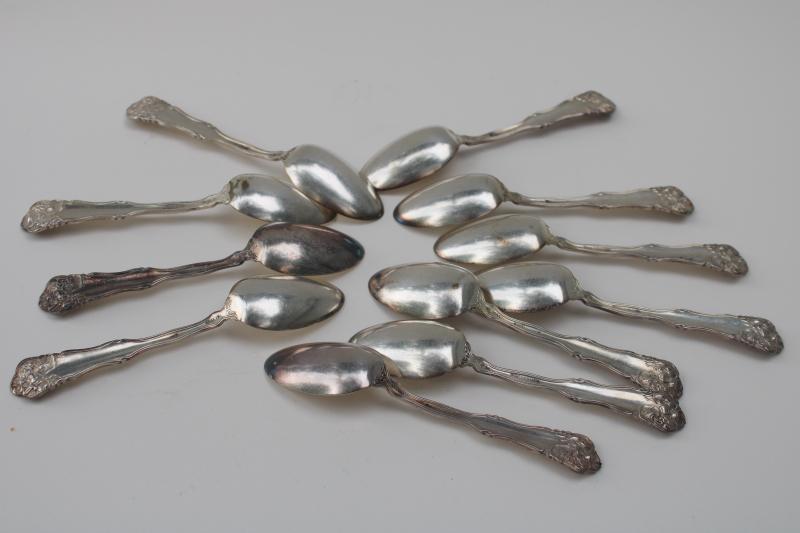 antique vintage silver plate teaspoons Wm Rogers 1904 Berwick pattern flatware