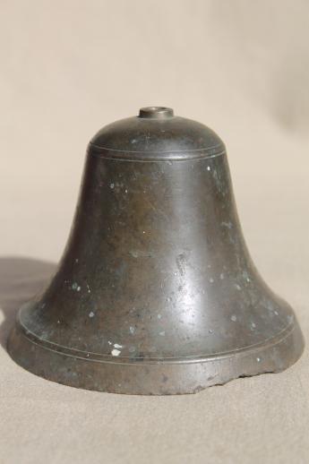 antique vintage solid brass bell, ships bell? dinner bell? schoolhouse bell?