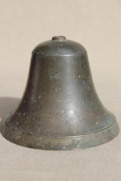 antique vintage solid brass bell, ships bell? dinner bell? schoolhouse bell?