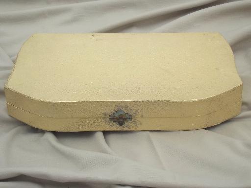 antique vintage vanity case, satin lined box for a dresser set 