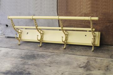 vintage brass double coat hooks, large hall stand hook