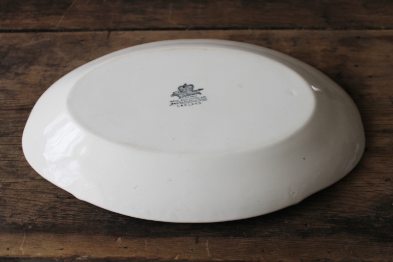 antique white ironstone china platter, early 1900s vintage John Maddock  Sons England