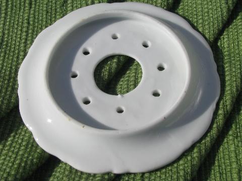 antique white porcelain butter plate for round covered butter dish