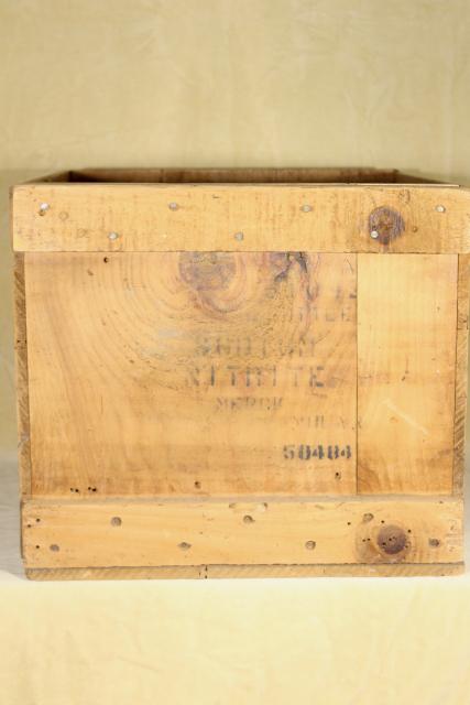 antique wood box Merck Chemists pharmacy shipping crate w/ great vintage typography