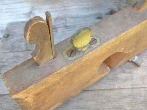 antique wood dado or rabbit plane Ohio Tool Co w/2 irons and brass screw