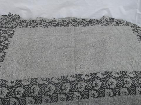 antique wool jacquard pattern blanket, Civil War vintage Lincoln shawl