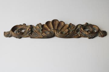 antiqued old gold molding crown wood composition architectural ornament or furniture decoration