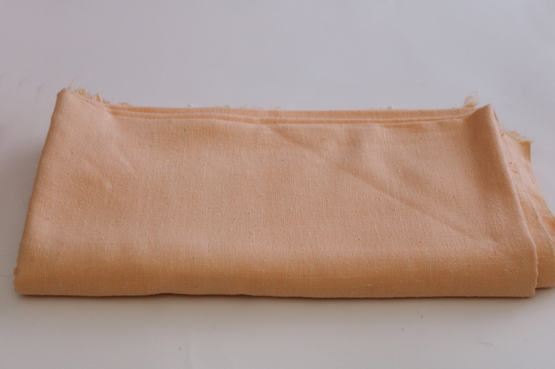 apricot color vintage linen weave poly blend fabric for table or fashion sewing