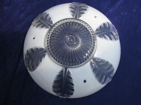art deco leaves pattern glass lamp shade for old ceiling pendant light fixture
