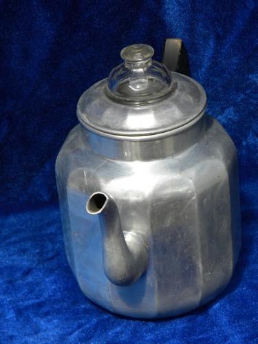 Vintage Aluminum Mirro Coffee Pot, Stove Top Coffee Pot 