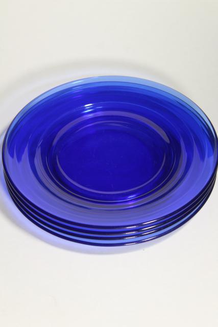 Moderntone Blue Depression Glass Luncheon Plate Hazel Atlas Vintage 