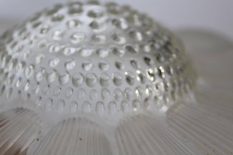 art deco vintage hobnail flower shape frosted glass shade, 3 hole hanging light shade