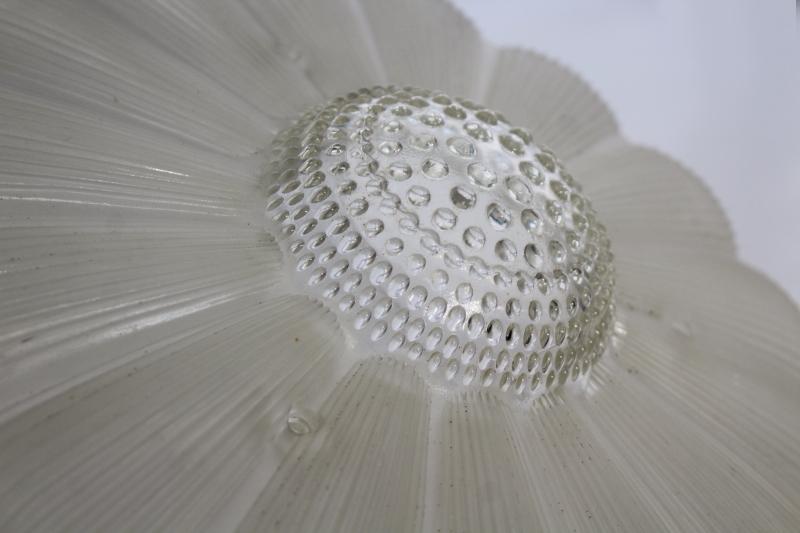 art deco vintage hobnail flower shape frosted glass shade, 3 hole hanging light shade