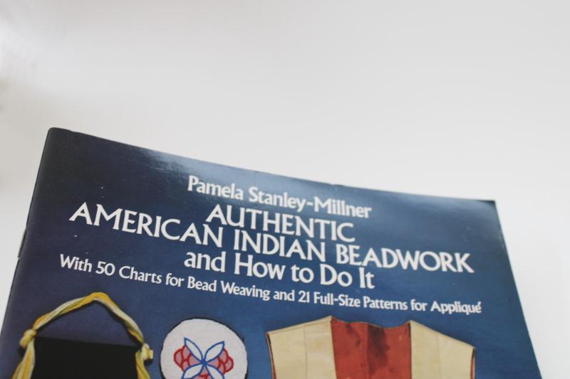 authentic Native American Indian beadwork patterns & instructions, vintage Dover book