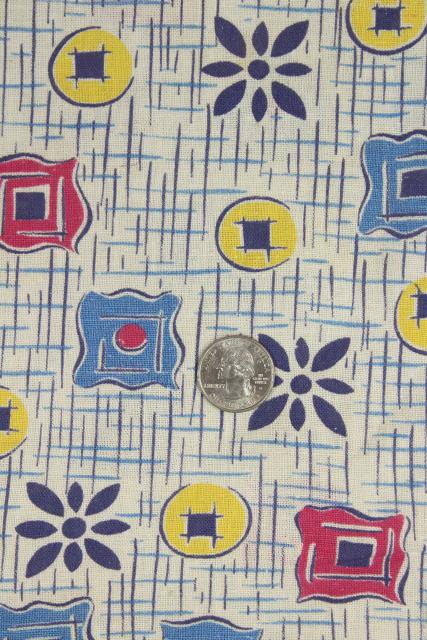 authentic vintage cotton feed sack prints, printed feedsack fabric lot