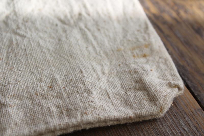 authentic vintage feed sack Pine Tree Farm Seeds, farmhouse rustic homespun grain bag