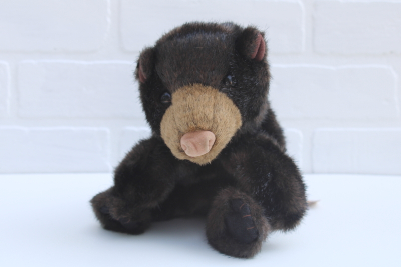 baby black bear realistic wild animal Folkmanis hand puppet plush stuffed toy