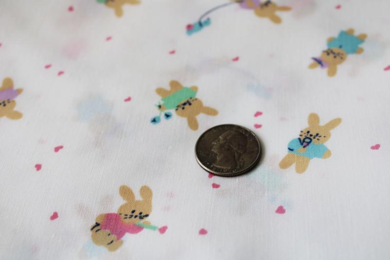 baby bunny print cotton / poly fabric, nice for doll clothes or Easter craft projects