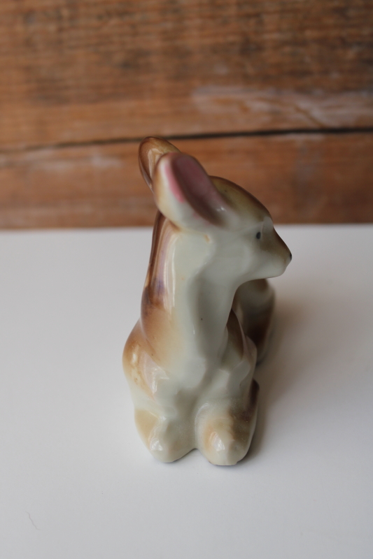 baby fawn deer, vintage Japan hand painted ceramic figurine