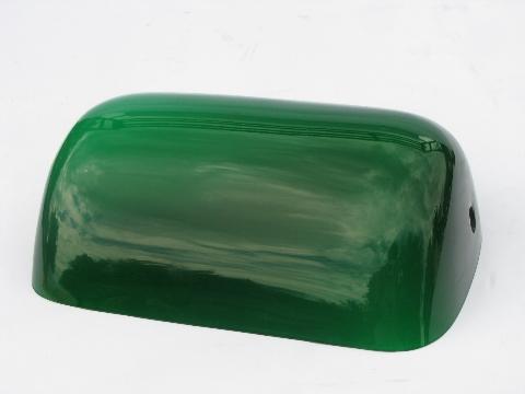 Banker S Green Cased Glass Shade For Vintage Student Desk Lamp